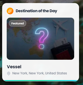 Destination of the Day card on desktop